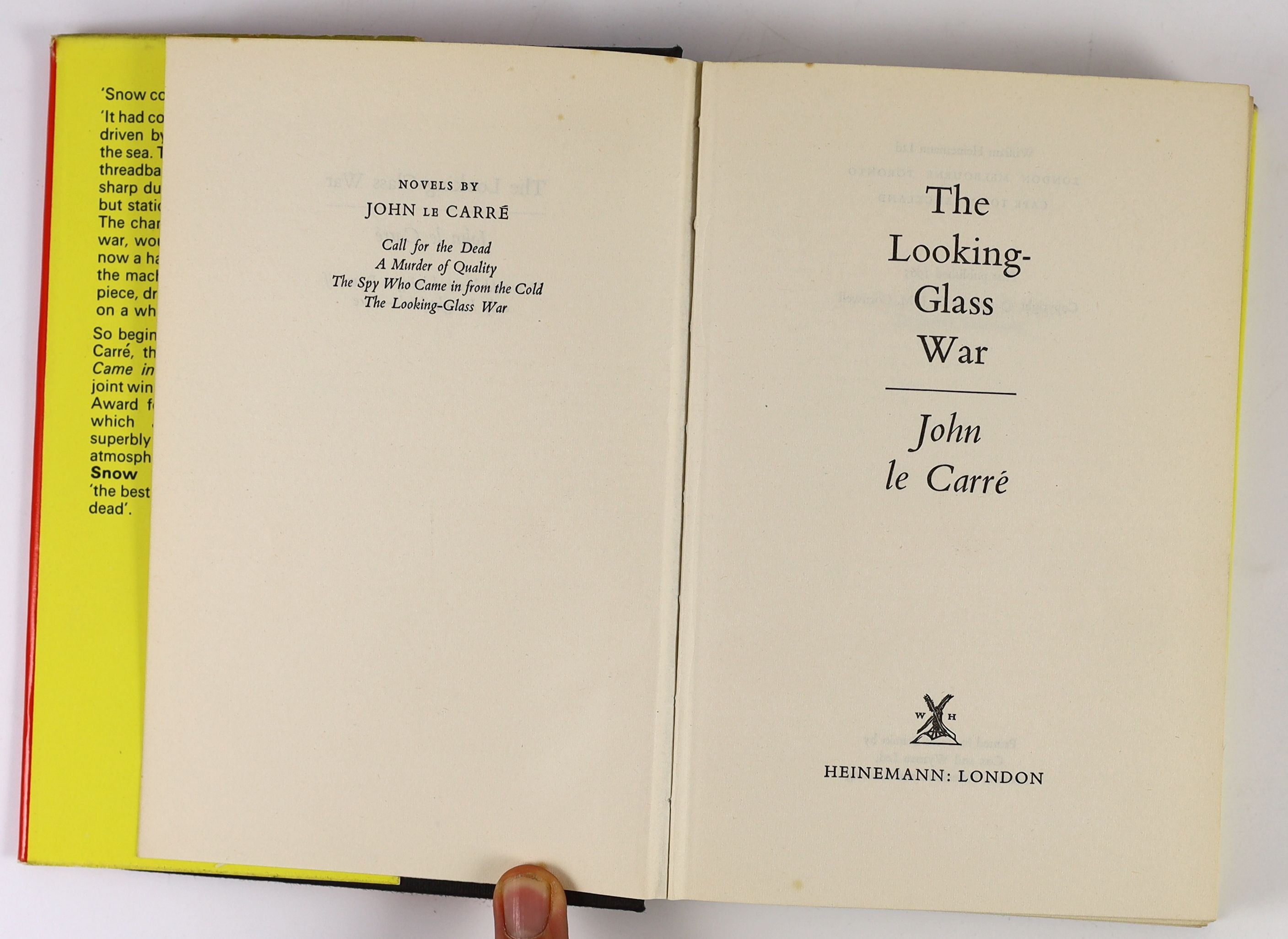 Le Carre, John - The Looking-Glass War, 1st edition, in unclipped d/j, spine sunned, Heinemann, London, 1965